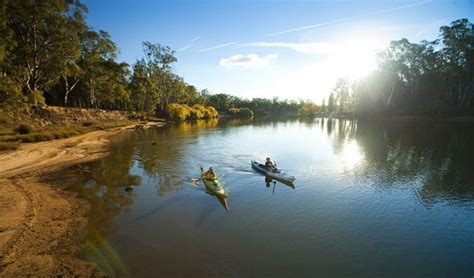 Paddling the Murray River, Victoria .